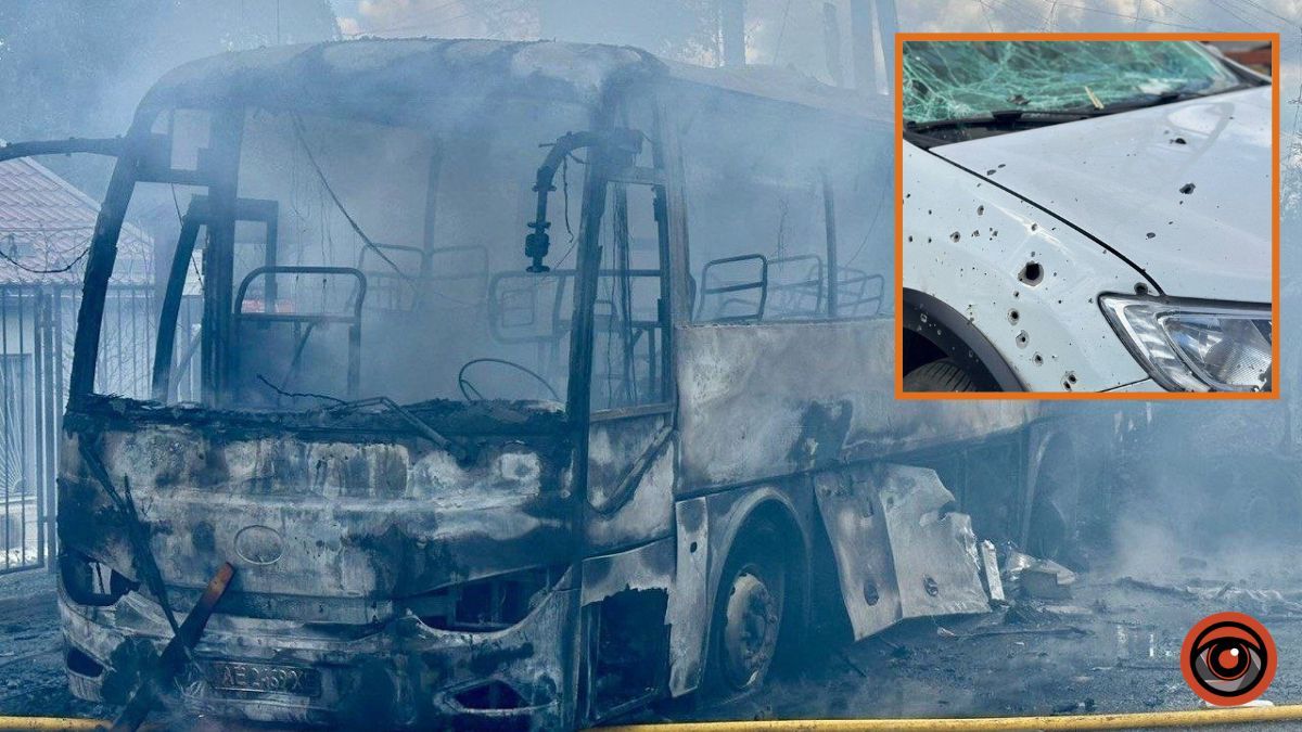 5 людей отримали поранення: у Дніпровському районі через ворожу атаку пошкоджені багатоповерхівка, магазин, автобус та автівки