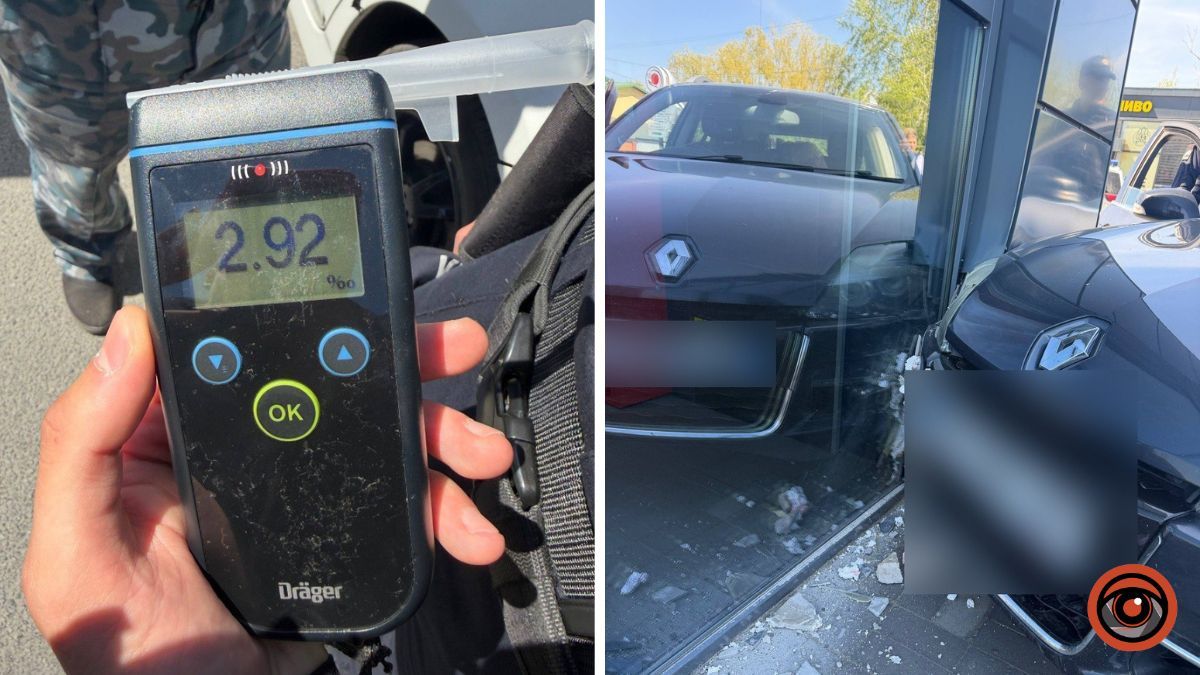 П'яний як чіп: у Дніпрі водій Renault врізався у стіну будівлі