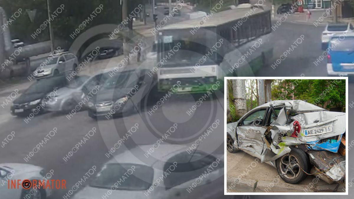 У Дніпрі на Космічній у неділю автобус протаранив Chevrolet, Subaru та Honda: що відомо