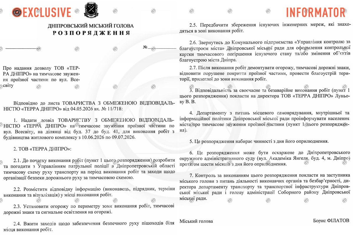 Проєкт рішення виконкому міськради від 12 травня