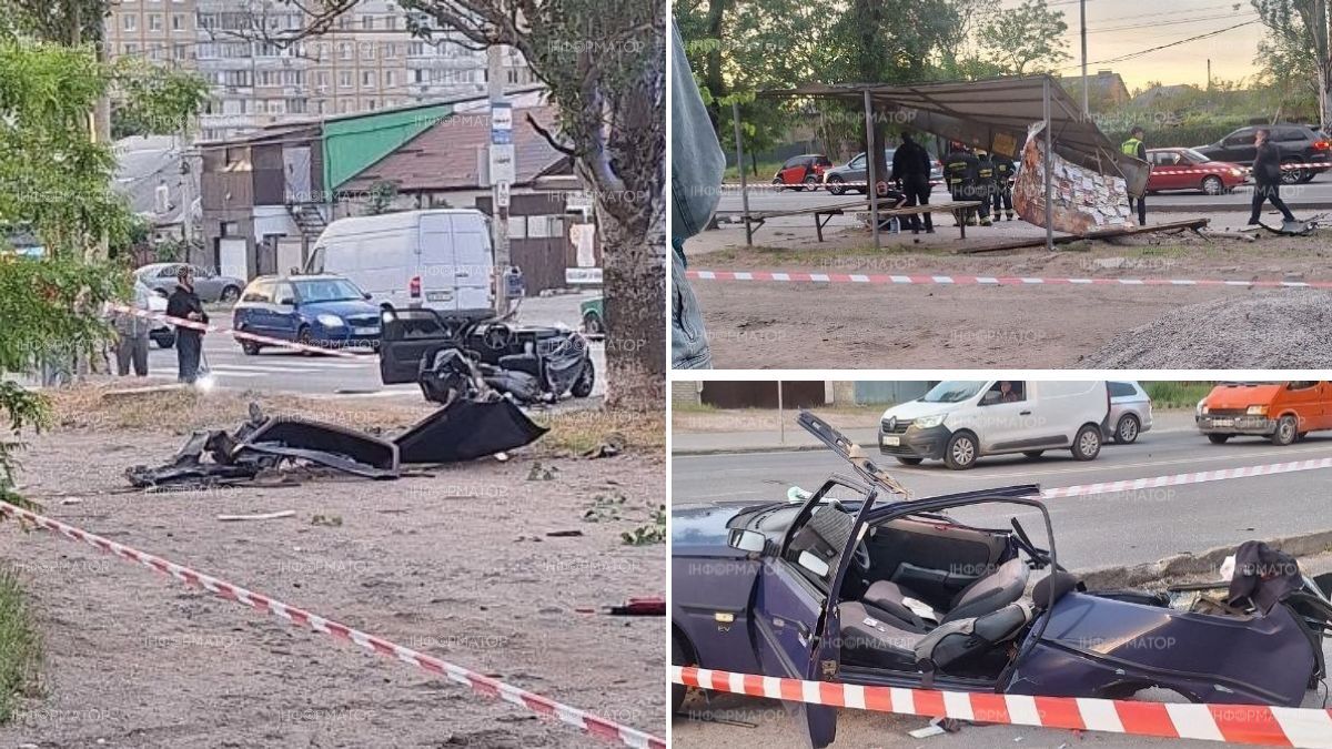 Моторошна аварія на Калиновій у Дніпрі: авто влетіло в зупинку, машину розірвало на шматки, є травмовані