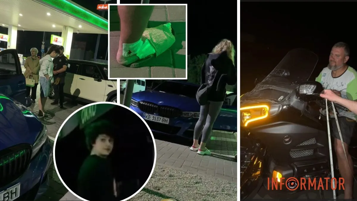У Дніпрі на Робочій у ДТП з мотоциклістом потрапила BMW, в якій знаходився блогер Тимофій Потеряйло: «Кучер» стверджує, що не був за кермом, а водій начебто втік