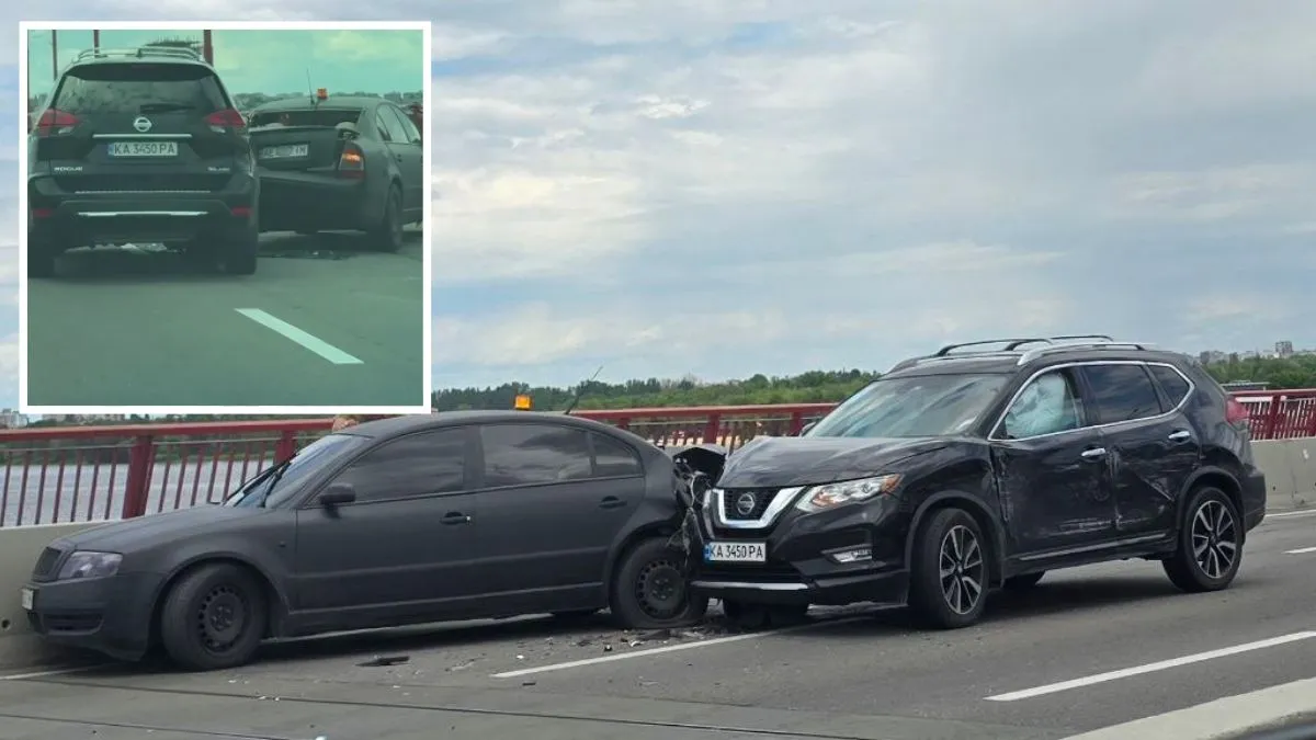 У Дніпрі на Новому мосту зіштовхнулися Skoda та Nissan: утворився великий затор
