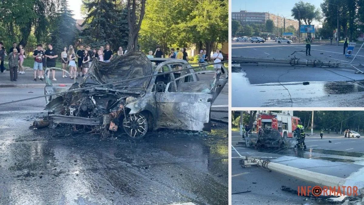 У Кривому Розі вуличні перегони закінчились масштабною автотрощею з пожежею: за кермом Volkswagen міг бути 20-річний мажор