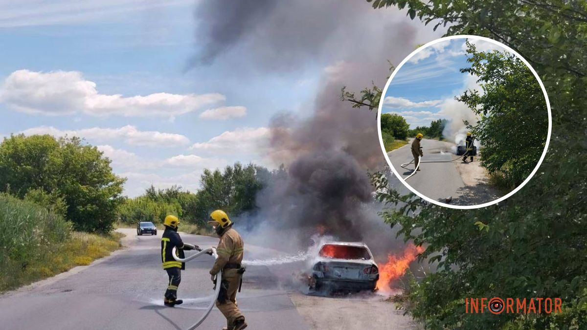 У Дніпропетровській області біля магазину спалахнув Daewoo Lanos