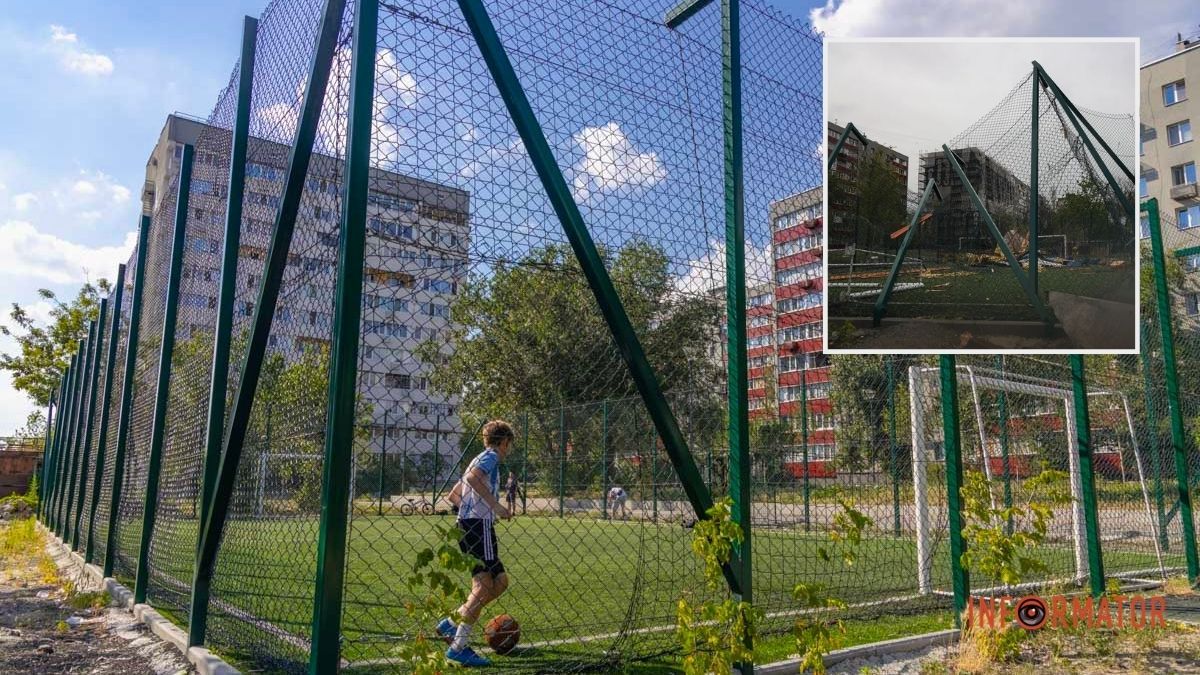 У Дніпрі на Калиновій відновили футбольний майданчик після буревію