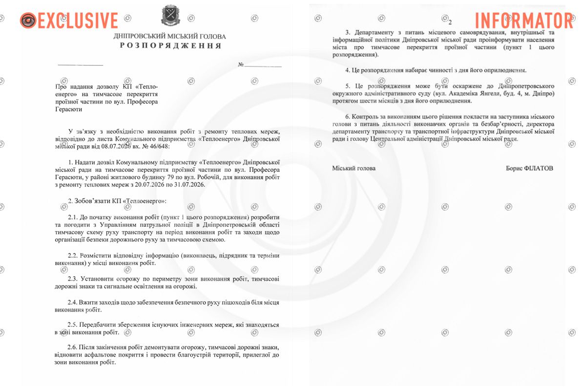 Проєкт розпорядження міського голови Проєкт розпорядження міського голови
