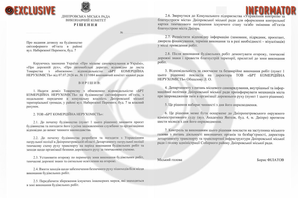 Документ городского совета Днепра
