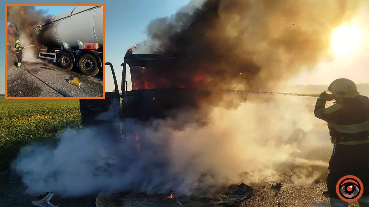 Водія забрала “швидка”: у Дніпропетровській області спалахнула автоцистерна MAN