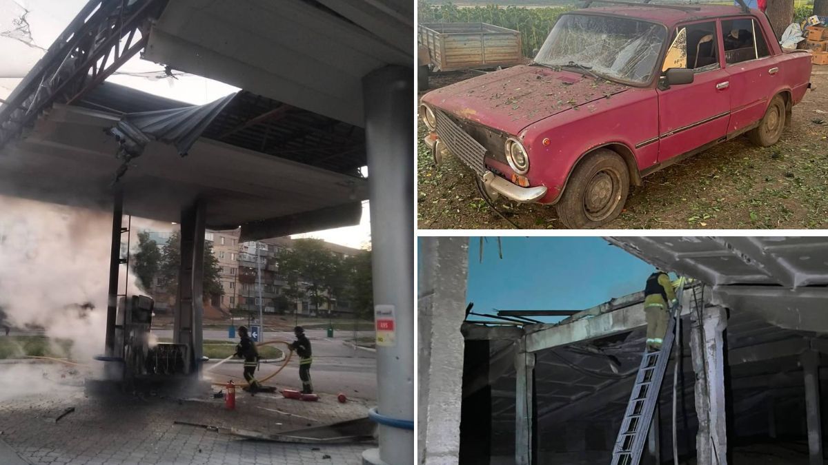 Поранені семеро людей, понівечені АЗС склад та будинок: ворог понад 10 разів атакував Дніпропетровську область дронами та артилерією