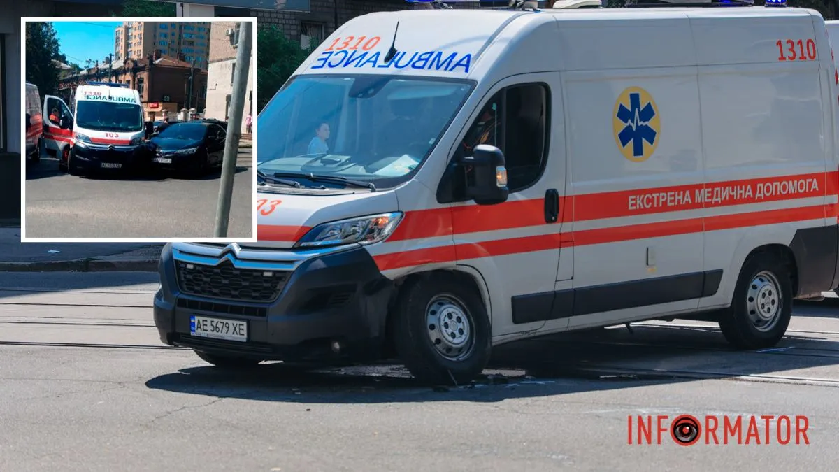 У Дніпрі біля ТЦ «Нагорка» на Архітектора Олега Петрова зіткнулися «швидка» та Toyota: трамваї №5 затримуються