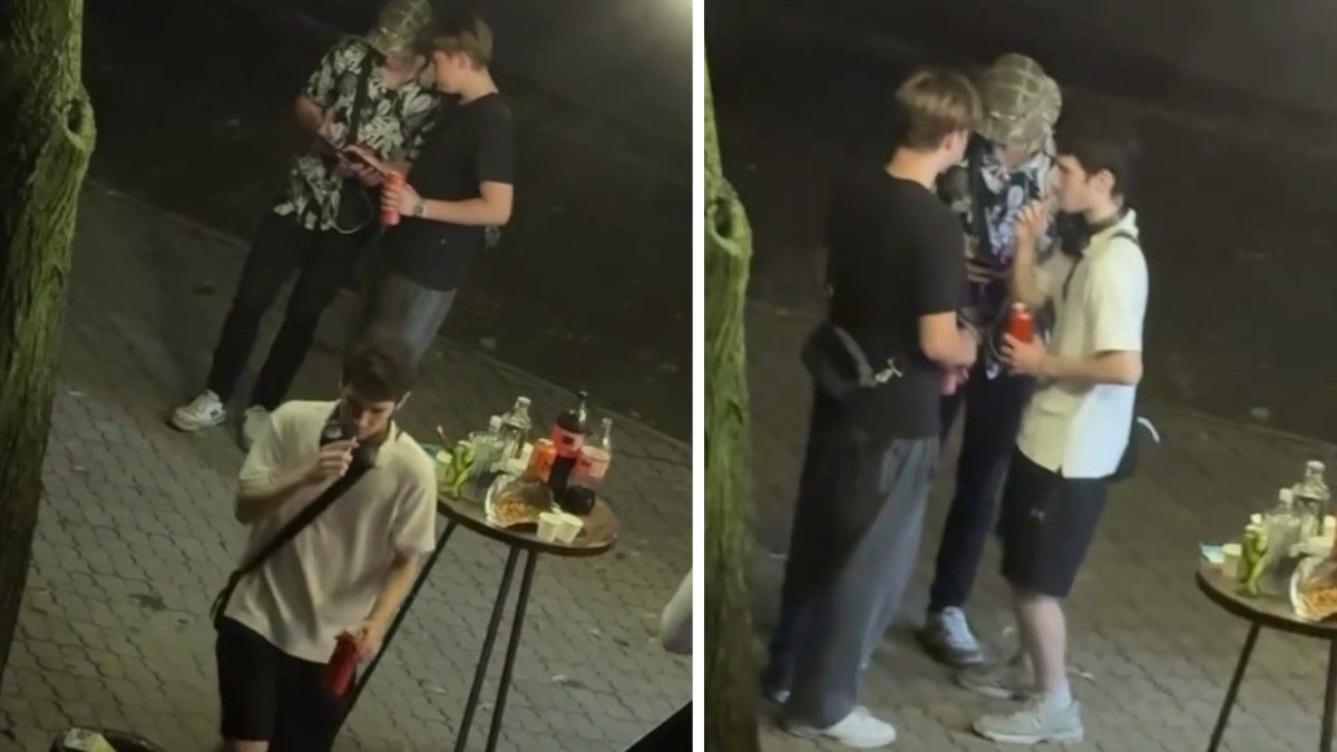 В Днепре на Слобожанском проспекте в комендантский час молодые люди пили спиртное и громко слушали русскую музыку