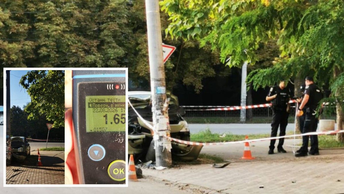 У Кривому Розі п'яний водій Renault врізався у стовп та втік