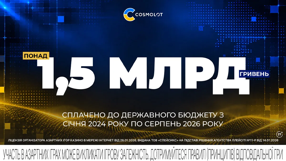 Cosmolot сплатив понад 1,5 мільярда гривень податків