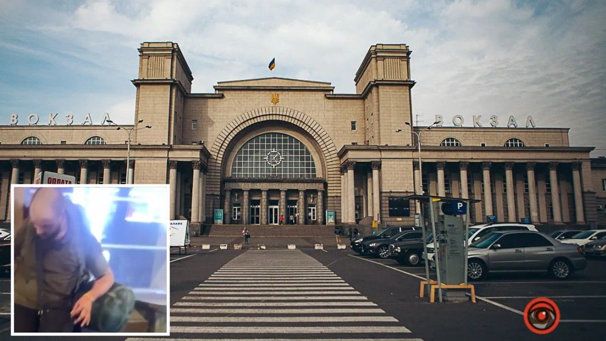 Втратив свідомість: у Дніпрі на вокзалі чоловік розбив скло та порізав руку