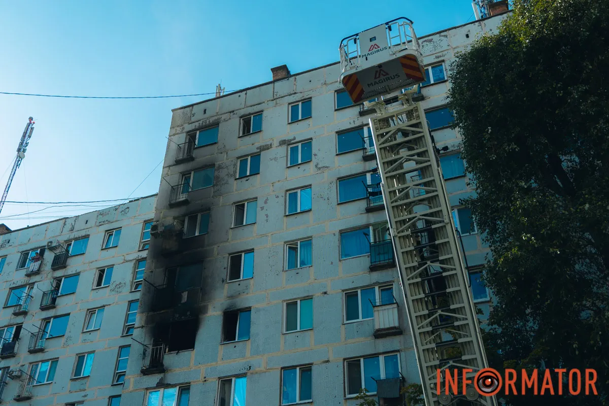 В субботу, 19 сентября, в Днепре на Набережной Победы произошел пожар