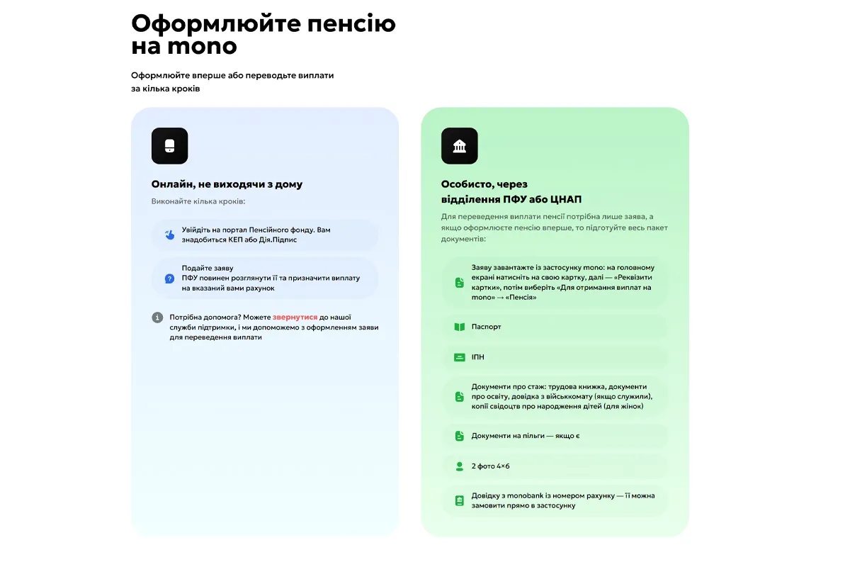 Як оформити пенсію у банку