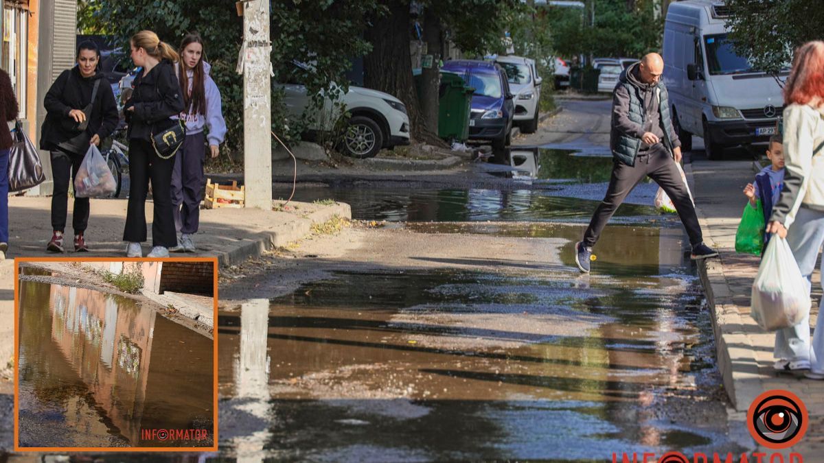 На бульварі Слави утворилися величезні озера: вода з люка тече вже добу