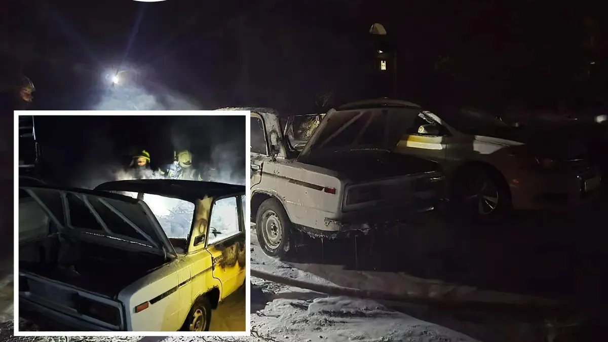 В центре Днепра ночью горели два автомобиля