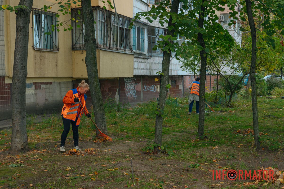 Комунальні служби Дніпра розчищають зелену зону під вікнами постраждалих квартир