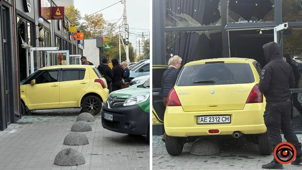 У Дніпрі на Тополі Suzuki влетів в барбершоп Ashad
