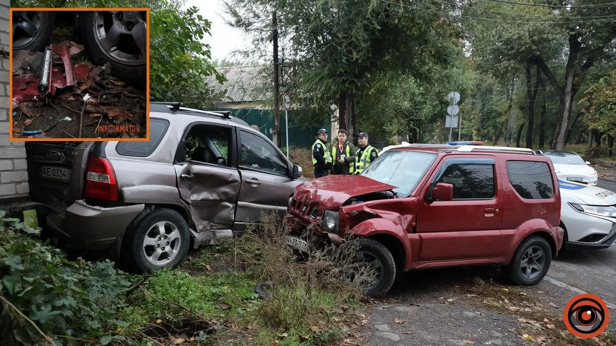 У Дніпрі на Щепкіна зіткнулись Suzuki та Kia: є постраждалий, працює слідчий з ДТП