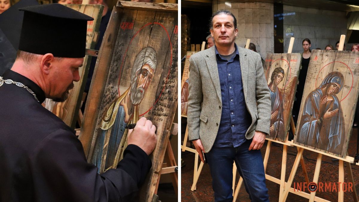 У Дніпрі представили виставку “Ікони на ящиках з-під набоїв” й вшанували пам’ять полеглих Захисників