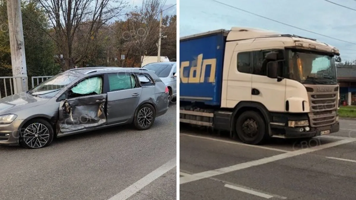 У Кривому Розі зіткнулись Volkswagen та Scania: вагітну водійку ушпиталили до лікарні