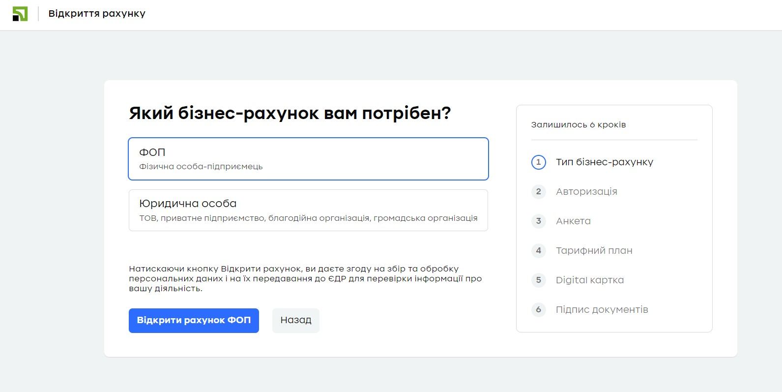Теперь для открытия нового счета на сайте банка ИТ предпринимателям нужно пройти 6 простых шагов Теперь для открытия нового счета на сайте банка ИТ предпринимателям нужно пройти 6 простых шагов