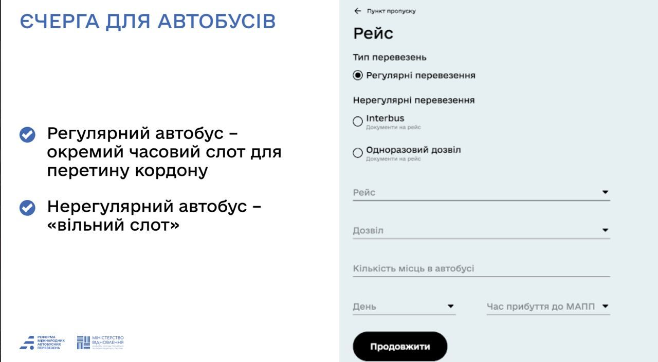 Каждый регулярный автобус будет четкое время пересечения границы в соответствии с графиком движения