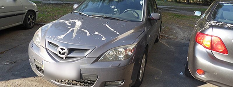 В Киеве облили химией 15 машин