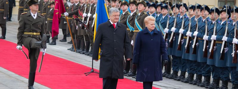 В Киеве Петр Порошенко начал встречу с глазу на глаз с президентом Литвы Далей Грибаускайте
