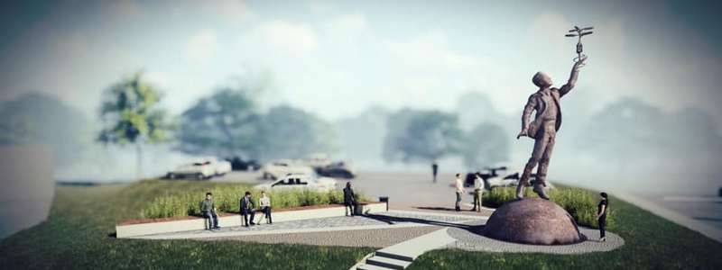 В Киеве Кличко показал, как памятник Сикорскому будет "подниматься" в небо