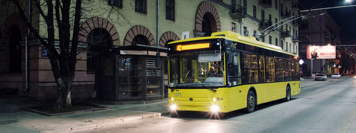 В Киеве ночной троллейбус изменит маршрут