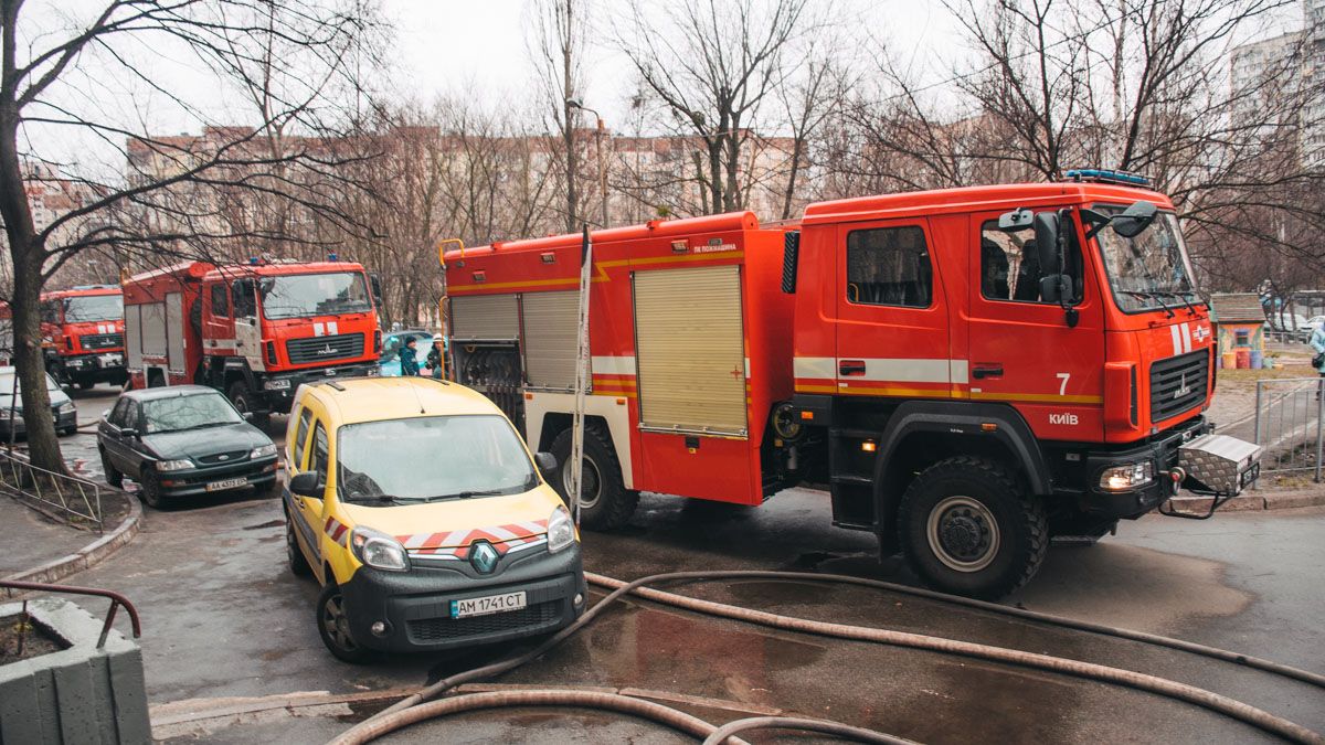 В Киеве из горящей многоэтажки спасли котиков и женщину, застрявшую в лифте