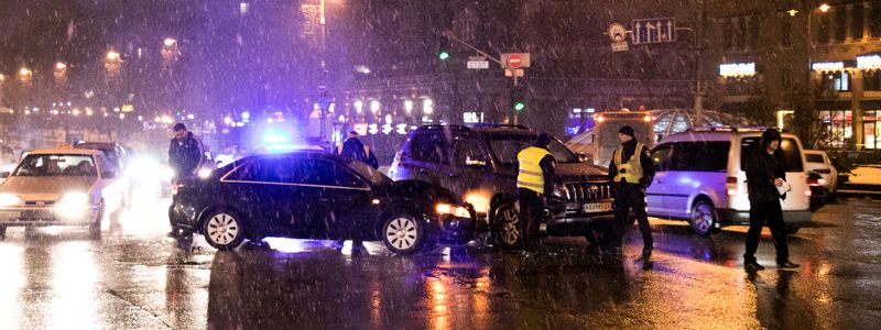 ДТП в центре Киева: оба водителя видели на светофорах зеленый