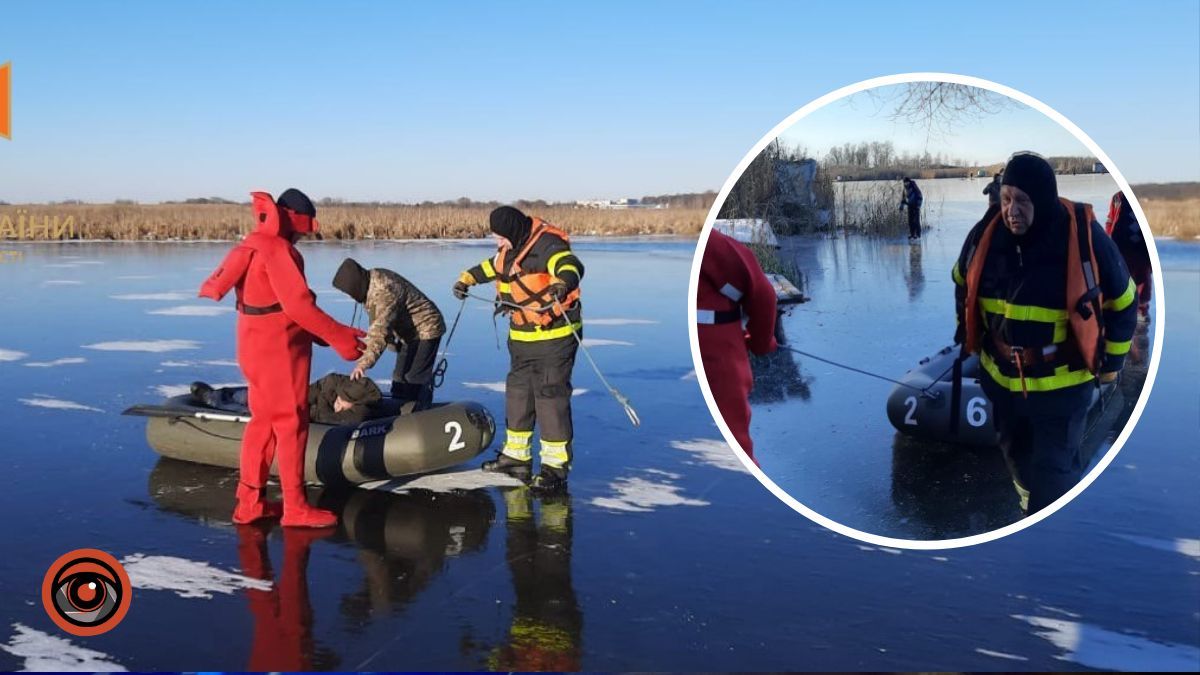 На Київщині з крижаної річки на берег доставили чоловіка напідпитку, що не міг рухатись