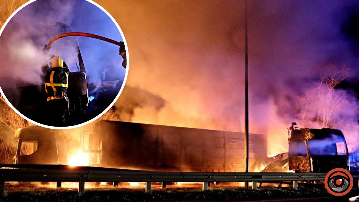 Масштабна смертельна ДТП на трасі Київ - Харків: під час аварії згоріли три вантажівки