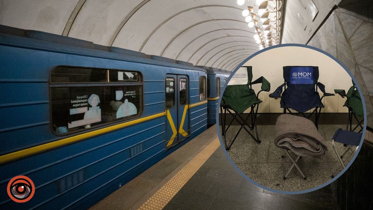 У Києві під час тривоги на станціях метро видають стільці і питну воду