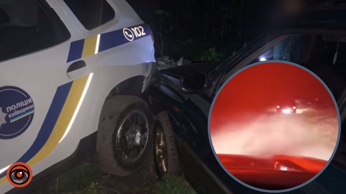 На Київщині п'яний водій тікав від поліції та ударив службове авто