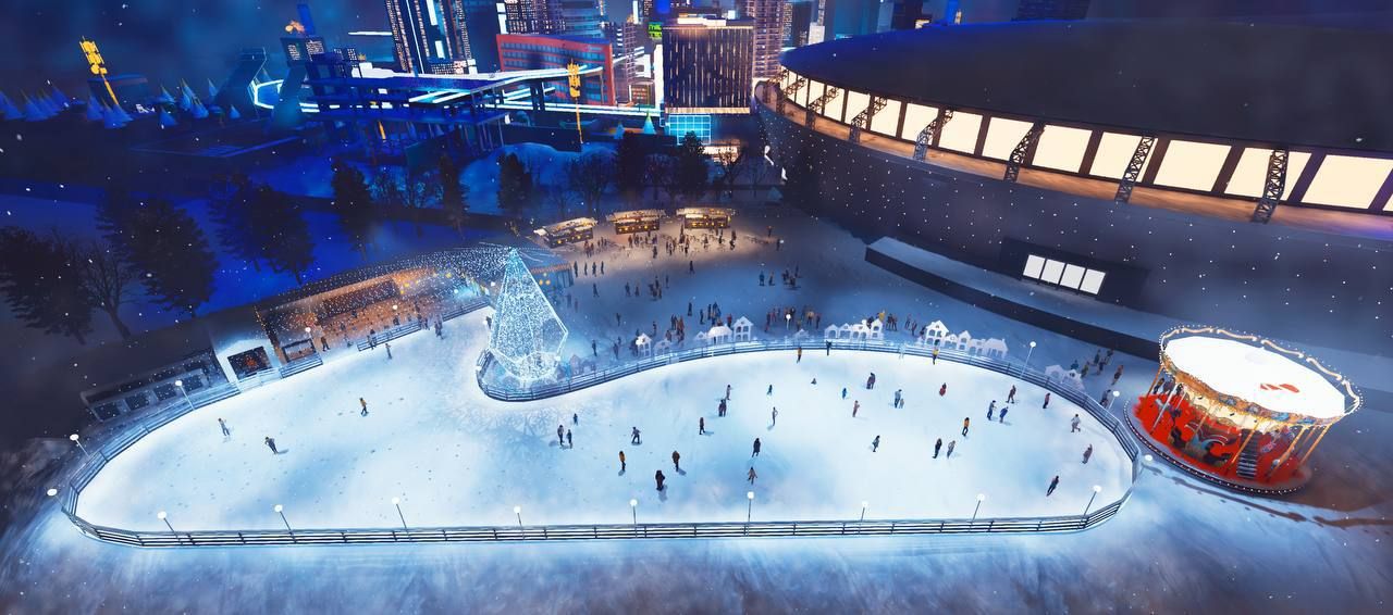 Ковзанку оформлять в "кришталевому" стилі Ковзанку оформлять в "кришталевому" стилі