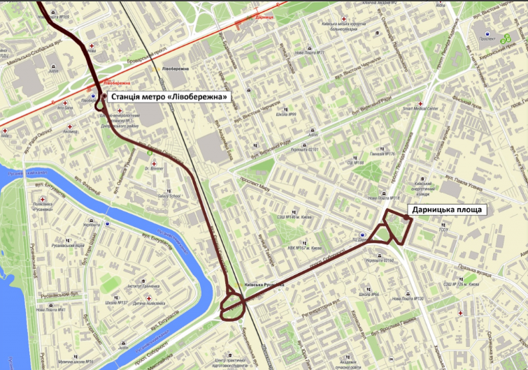 Так виглядає нова карта руху маршруту №111 Так виглядає нова карта руху маршруту №111