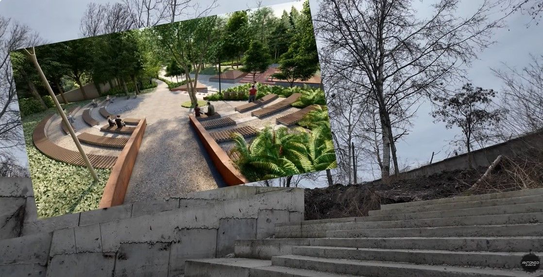 У руслі річки тривають роботи. Скрін з відео Антона Сидоренка.