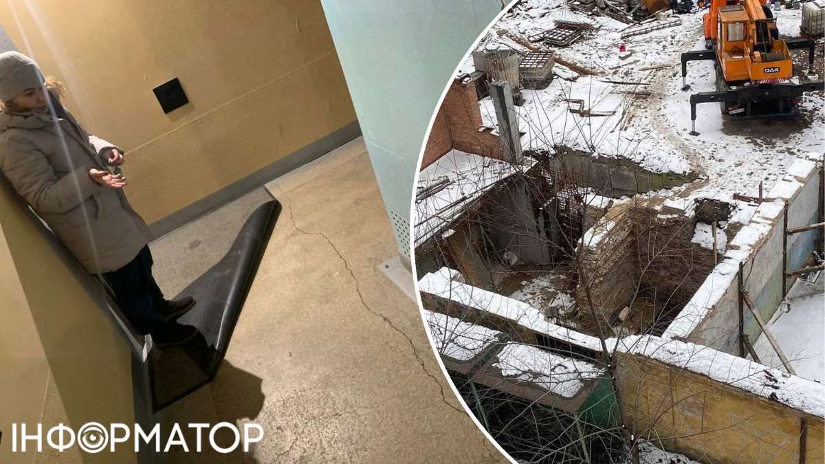 Местные жители показывают трещину, возникшую, вероятно, из-за строительства. Фото: Дмитрий Перов Местные жители показывают трещину, возникшую, вероятно, из-за строительства. Фото: Дмитрий Перов