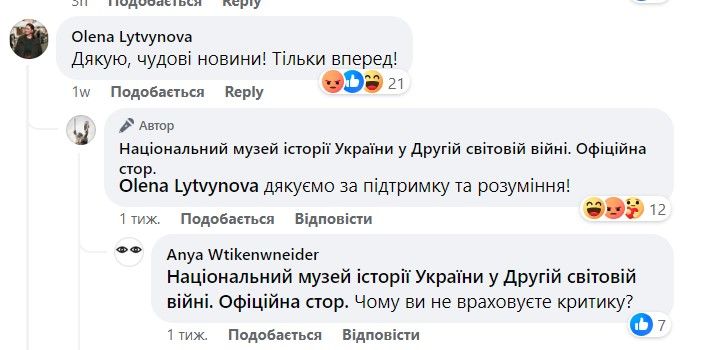 Схвальних відгуків на захист ініціативу музею було небагато.