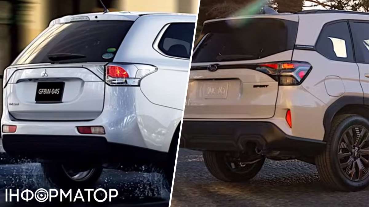 ...а сзади - такой же устаревший Mitsubishi Outlander