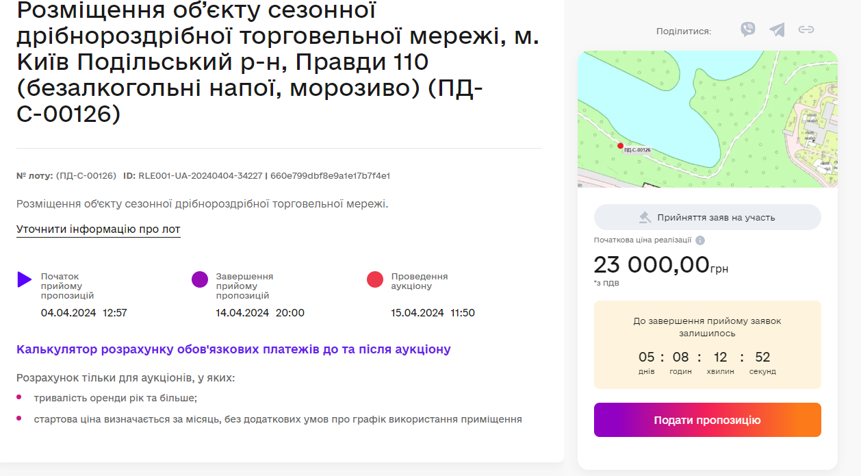 Ятки пропонують розміщувати біля колишнього берега озера