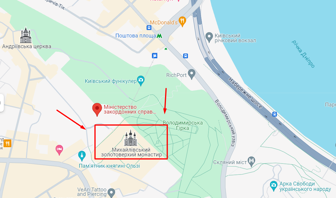 Локація собору, в якому будуть відспівувати Дмитра Капранова