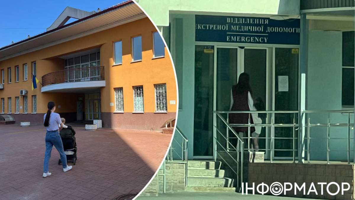 Иванко, мать девочки-пациентки, которую эвакуировали, утверждает, что больница на Богатырской работает - и действительно: на входе в приемный покой видим мать с ребенком