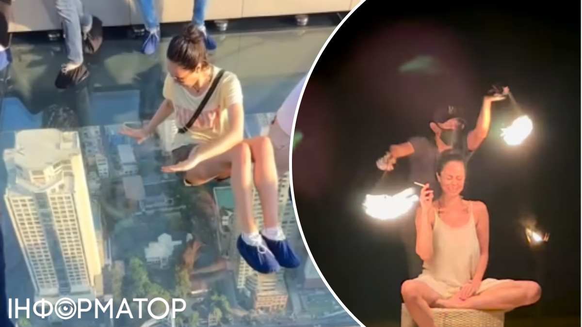 Вид зі скляного майданчика-підлоги хмарочоса у ... все ж більш захопливий, ніж зі скляного мосту, що збудував її чоловік
